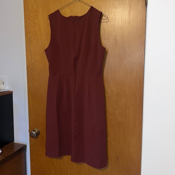 Brown Anne Klein Dress Front Slide Pockets Size 14 - Picture 4 of 5